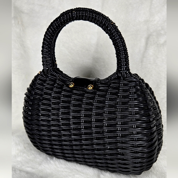 80s VTG Wicker Basket Clutch - Picture 5 of 8